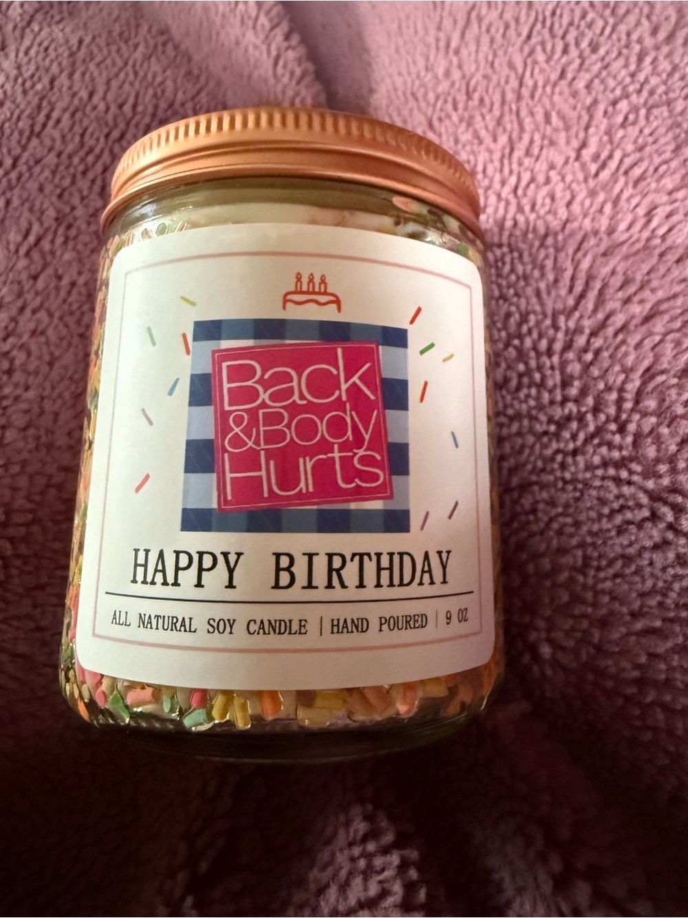 Happy Birthday Soy Candle - Pink Label